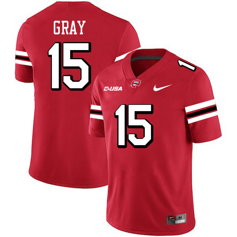 Jayden Gray WKU Jersey, Western Kentucky Hilltoppers #15 Jayden Gray Jersey Youth-Red